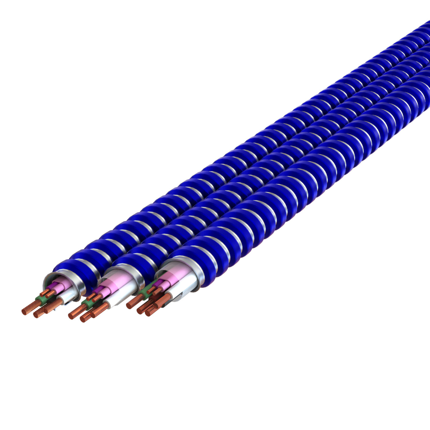 16-2(TPJ)/12-2 Solid Purple, Pink_Brown, Gray, Green, MC Tuff Luminary, Blue Interlocked Lightweight Galvanized Steel Armor , 6000' Gaylord, Type MC-PCS