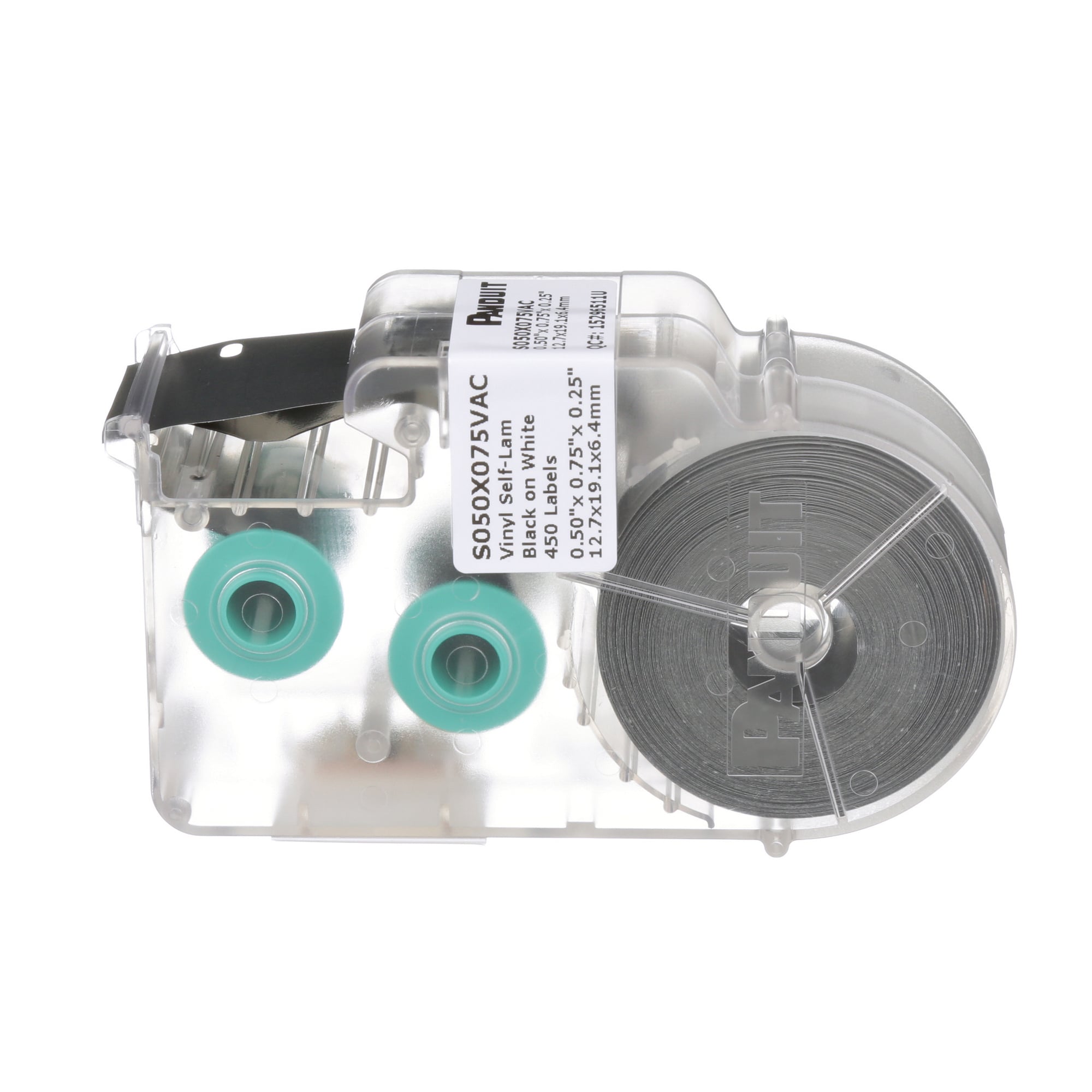 P1 Cassette, Self-Lam Label, Vinyl, .50IN
