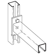 Eaton B-Line series bracket, 3.5" H x 6" L x 1.62" W, Steel, Electro-plated, Bracket, channel opening downward