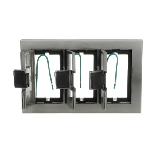 Three Gang Rectangular Floor Box Cover, Width 7.13 Inches x Length 11.50 Inches, Stainless Steel