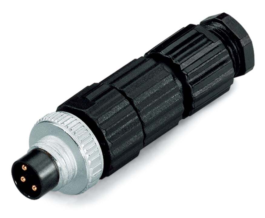 Fitted pluggable connector; 3-pole; M8 plug, straight; IDC technology