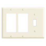 3-Gang 1-Toggle 2-Decora/GFCI Device Combination Wallplate, Standard Size, Thermoset, Device Mount, Brown