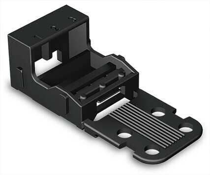 Mounting carrier; for 3-conductor terminal blocks; 221 Series - 4 mm²; with snap-in Mounting foot for horizontal Mounting; black