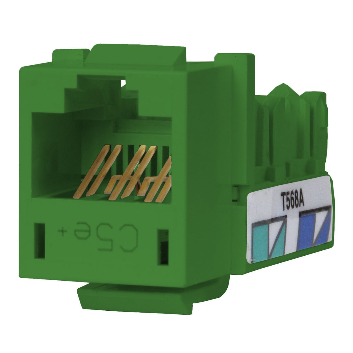 Telephone/Data, Jack, XCELERATOR, Cat 5e, Green, 25 Pack