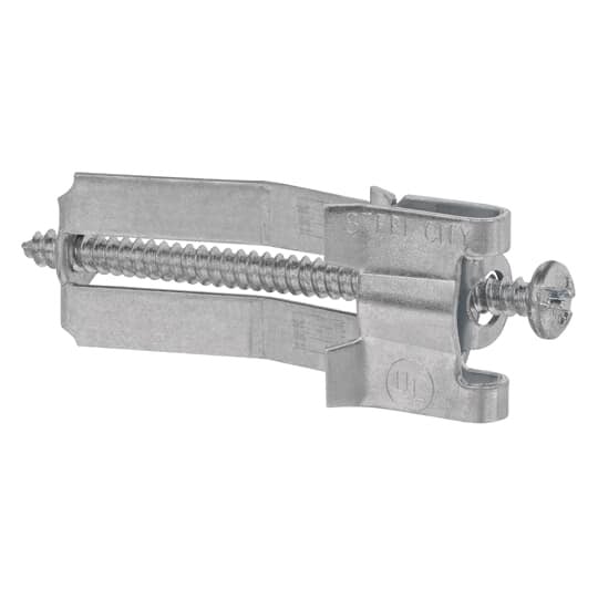 Old Work Box Support Clip. Clips Lock Old-Work Steel Switch Boxes Tightly To Wall Plaster, Dry Wall, Concrete Block, Brick Or Concrete. Adapts To Any Wall Thickness Up To 3/4 Inch
