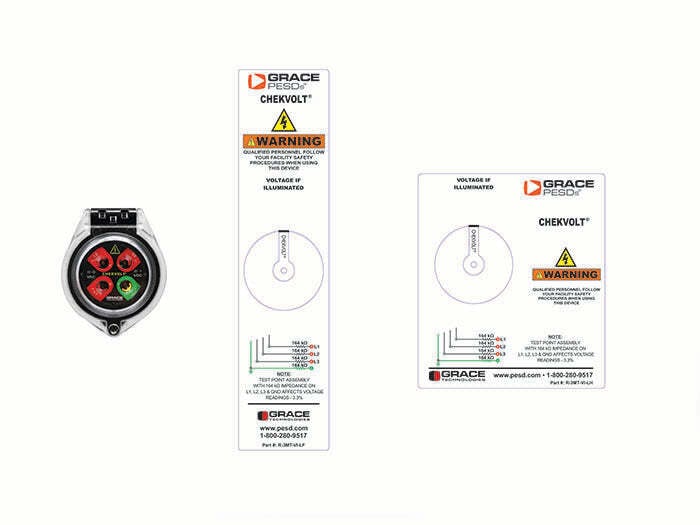 ChekVolt Solid-On, CheckVolt Devices, Clear Cap, and Two Labels