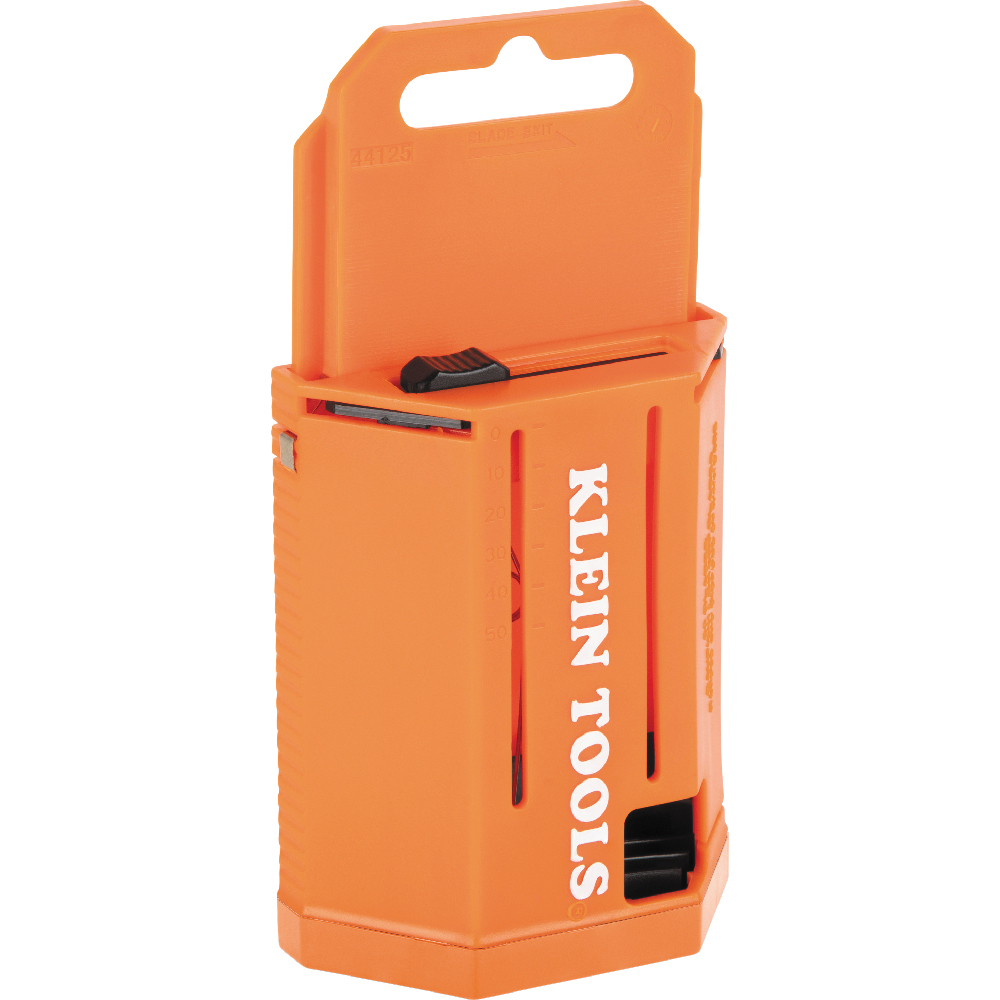Elevate your cutting with Klein Tools' 50-Pack of premium utility knife blades with dispenser, meticulously engineered to excel on a variety of jobsite materials. Featuring triple-ground edges that maintain their sharpness over time, these blades ensure enduring performance for consistent, reliable cuts whenever the task arises.