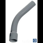 PVC Elbow with Belled End, 2-1/2 Inch Trade Size, 45 Degree Bend Angle, Standard Bend Radius, Schedule 40