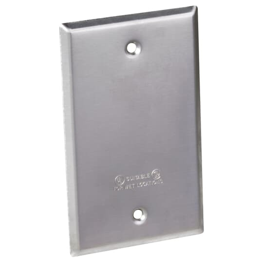 Single Gang Silver Cover, Blank, Device mount. Gasket and screws included.