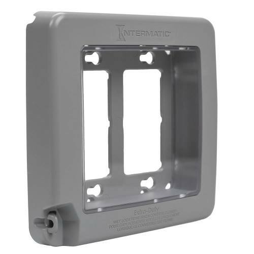 Low profile, extra-duty, plastic in-use weatherproof cover, double-gang, 16 configurations, gray