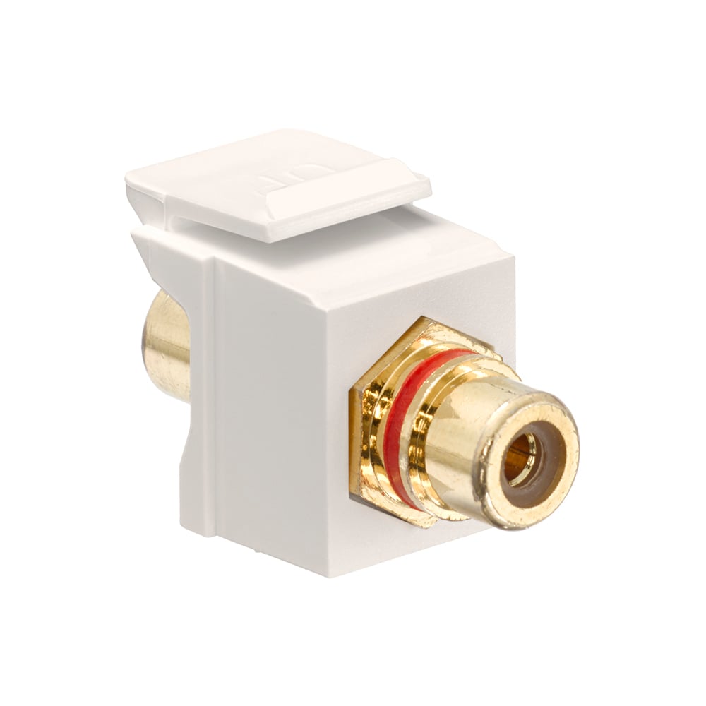 QuickPort RCA, Gold-Plated Connector with Red Stripe, Light Almond