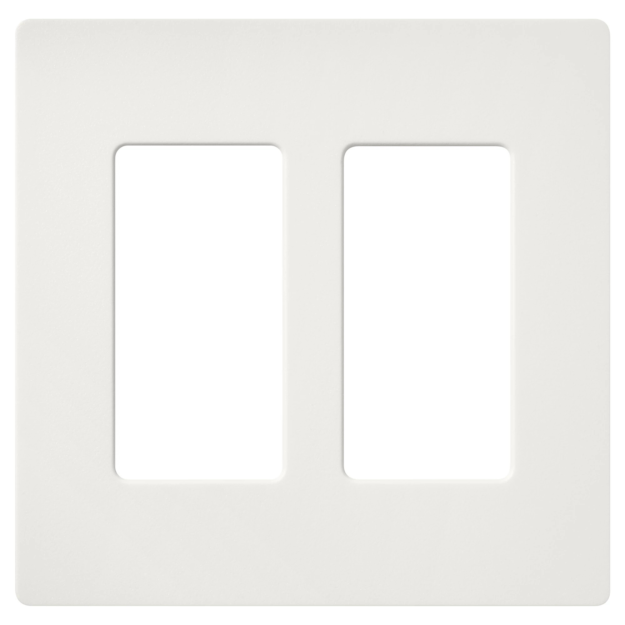 Claro Wallplate, Satin Finish, Two-gang in architectural white