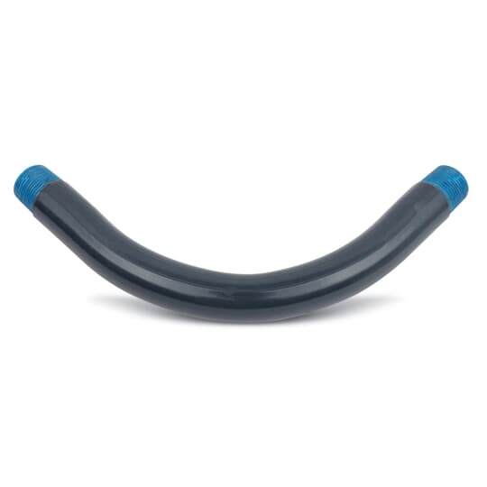 Standard Radius Elbow, 40 Mil PVC Coated, Pipe Size 3 Inch/78 Metric, Angle 90 Degrees, Radius 13 Inch/330.20 Millimeters, Offset 16-1/2 Inch/419.10 Millimeters, Straight End 3-1/2 Inch/88.90 Millimeters, Unbent Length 27.42 Inch/696.48 Millimeters, Hot-Dip Galvanized Rigid Steel, Gray