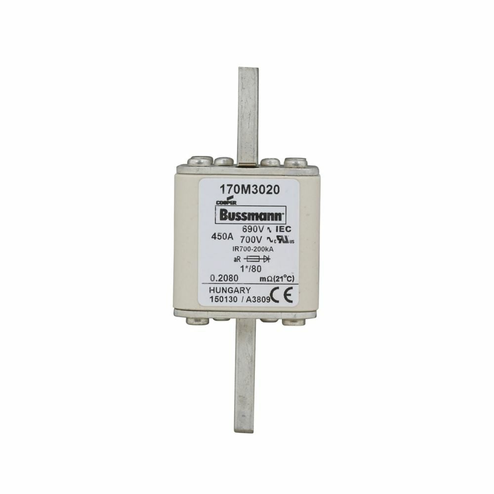 Fuse-link, high speed, 450 A, AC 690 V, compact DIN 1, 45 x 45 x 104 mm, aR, DIN, IEC, single indicator