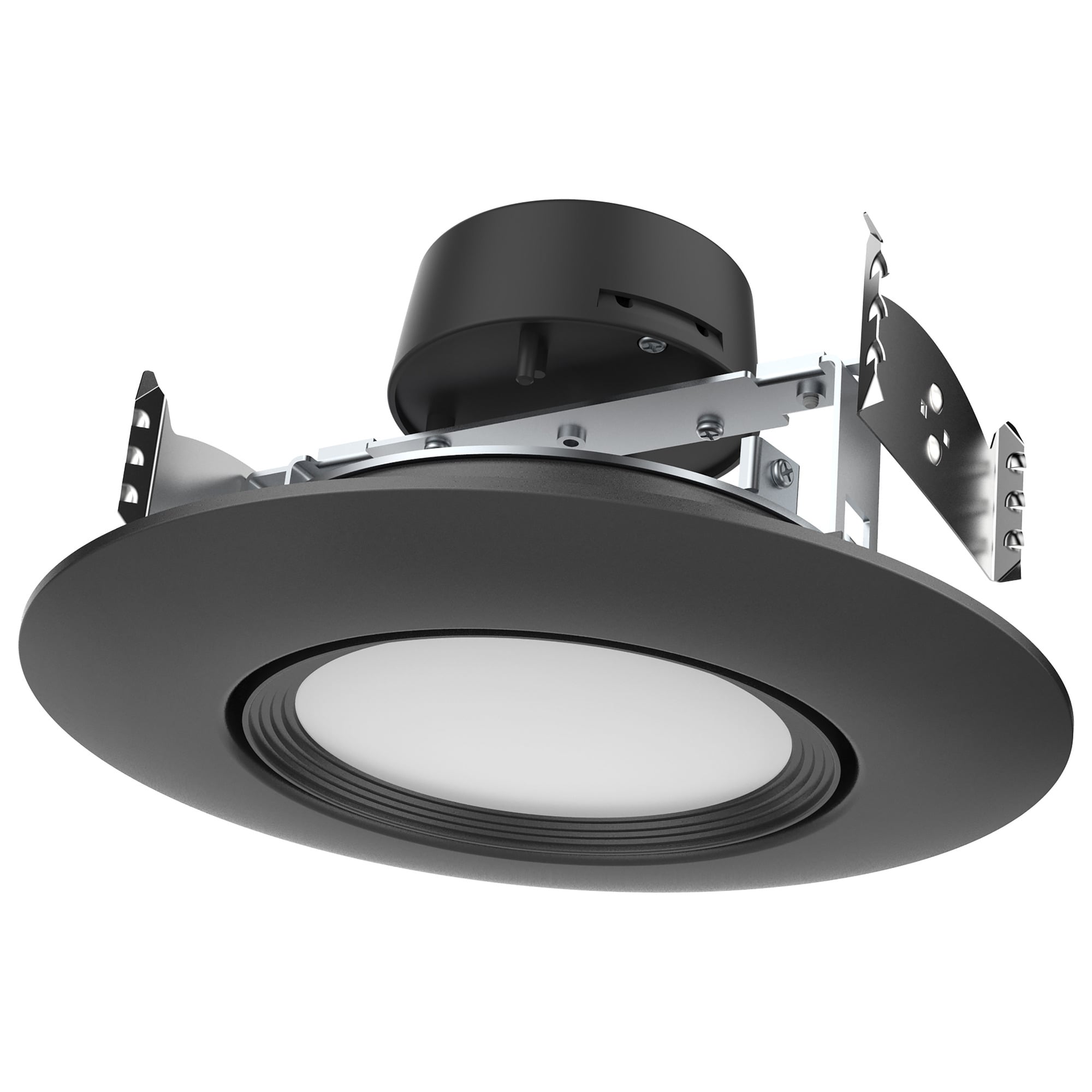 10.5 Watt LED Direct Wire Downlight - Gimbaled - 120 Volt - CCT Selectable - Black Finish