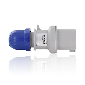 16 Amp, 200-250 Volt, 2P+E (2P, 3W), Clock Position 6, IEC/EN 60309-1 & 60309-2, International Configuration Plug, Industrial Grade, IP44, Splashproof - BLUE