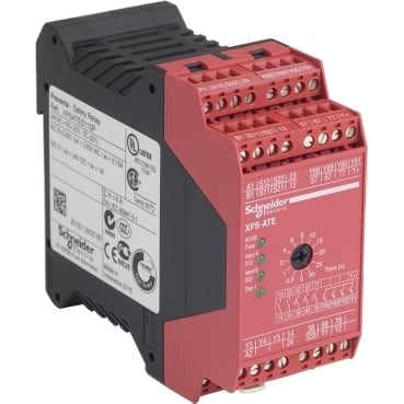 XPSATE5110P Removable Safety Relay With Timing Function, 2NO-3NO 2 Form A/3 Form A Contact, 24 V DC V Coil
