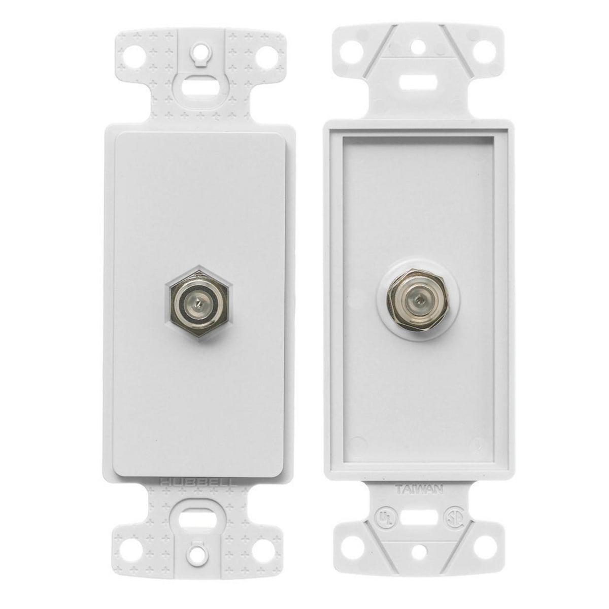 Plates, 1-Gang Frame, Decorator, With F-Connector, White