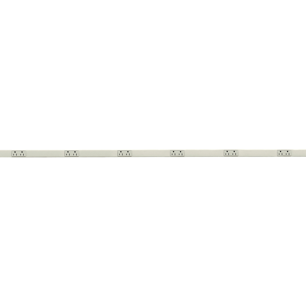 Metal PlugTrak, 15A 2 Circuit, 6 Receptacle, 6' Length, Ivory