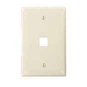 QuickPort Midsize Wallplate, Single Gang, 1-Port, Light Almond