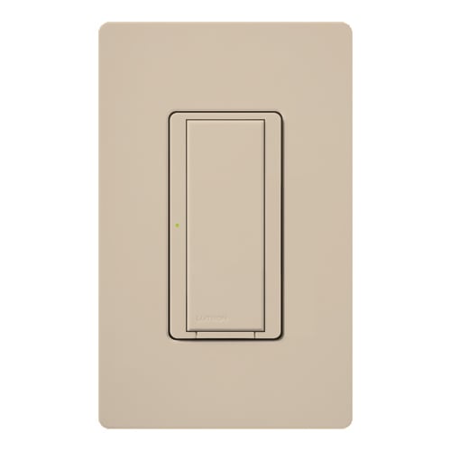 RadioRA 2 Switch, Multi-location/single-pole, neutral required, 120V/8A light or 1/4 HP motor/5.8A motor in taupe