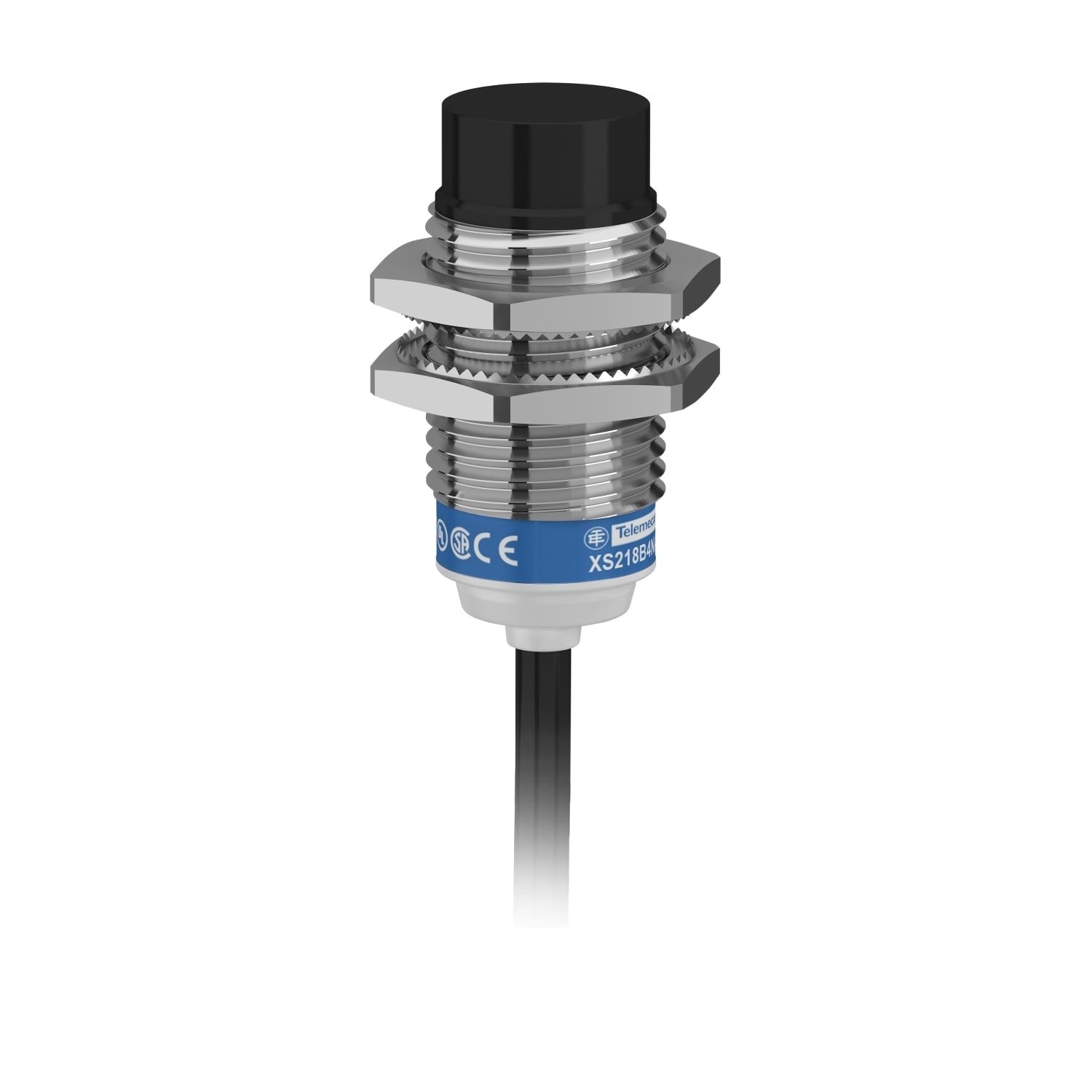 Inductive proximity sensors XS, inductive sensor XS2 M18, L41mm, brass, Sn16mm, 12...24 VDC, cable 2 m