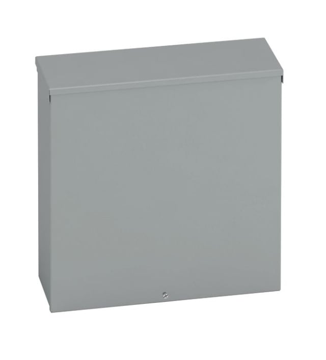 Type 3/3R junction boxes, 18" height, 4" length, 18" width, NEMA 3R, Screw cover, RTSC enclosure, Surface mounted, Medium single door, 9, Embossed thru holes, Carbon steel
