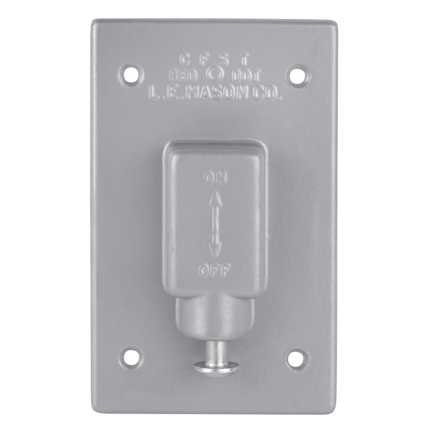 1 Gang Device Box Cover, Die Cast Aluminum, Switch Plunger Style, Box Mount, Raintight When Used with Appropriate Box, Gasket and Screws Included with Cover
