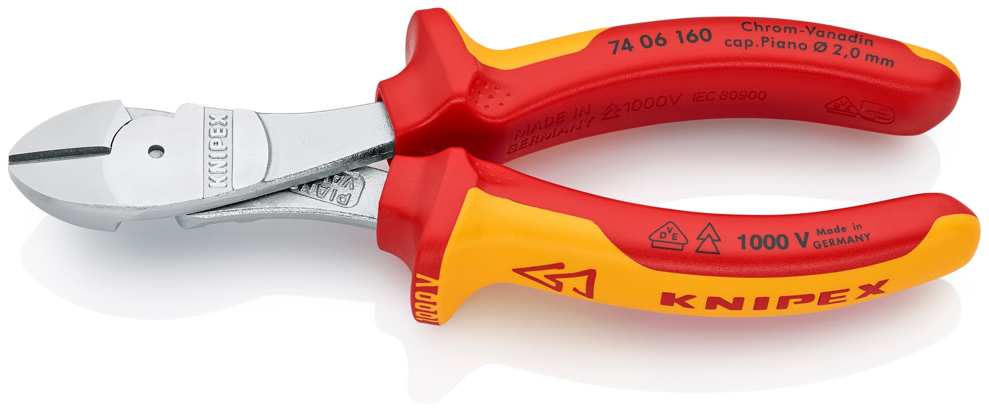 High Leverage Diagonal Cutters-1000V Insulated, 6 1/4 in., Multi-Component, VDE