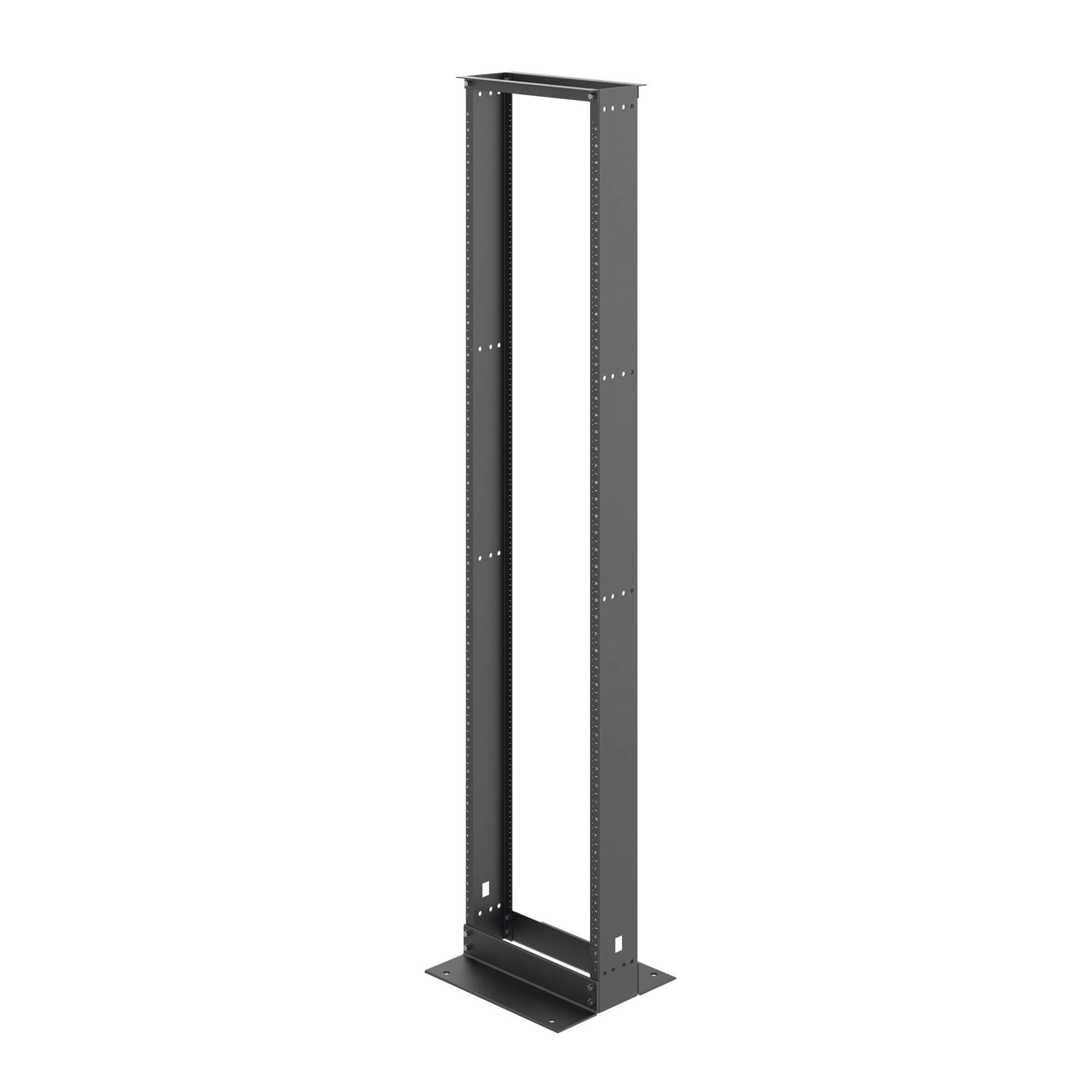 Open Frame Rack 2-Post, 96.00x20.28x18.00, Black, Aluminum