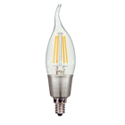 LED Filament, Designation: 4.5W C11 LED Filament Turn Tip - Candelabra Base - Clear - 2700K - 120V