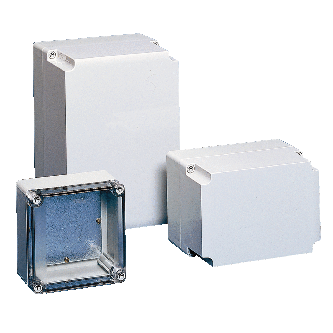 QLine E Enclosure Clear Cover Type 4X, 175x125x75mm, Light Gray, ABS