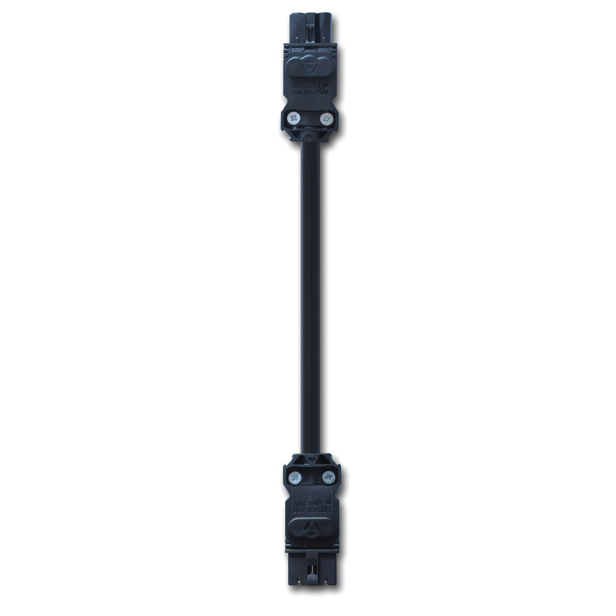 Cable Through-Wiring for EL LED Enclosure Lights, 1.0M, 100-240VAC 3-Pole, Black