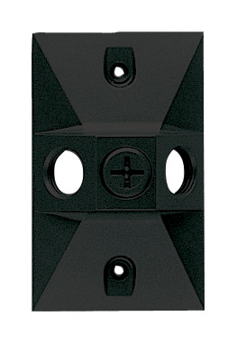Outdoor Accessory Weatherproof Cover Rectangular 3 Hole Black
