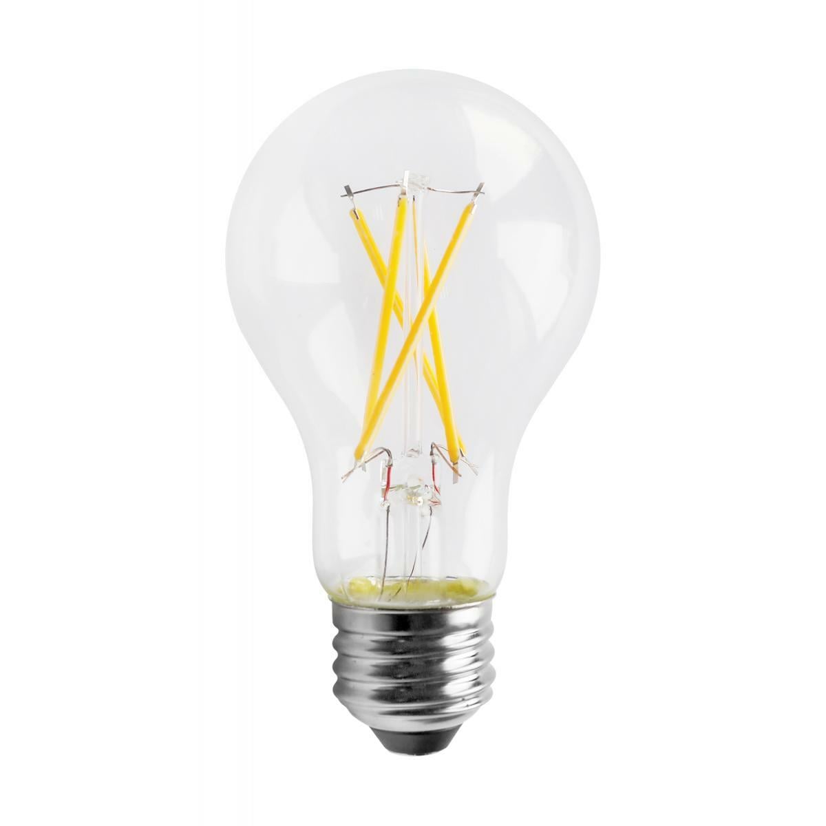8 Watt A19 LED Lamp - Clear 3000K Medium Base 120 Volts
