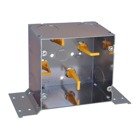 Telecommunication Box, 64 Cubic Inches, 5 Inches Square x 2-7/8 Inches Deep, 1 Inch Knockouts, Pre-Galvanized Steel, with Cable Management Posts and CV Bracket