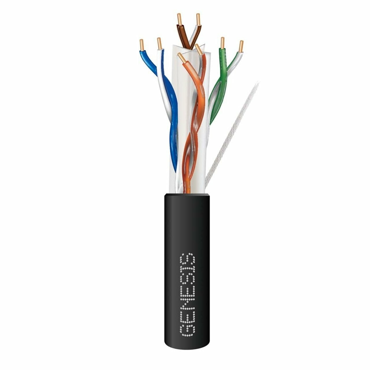 24/4PR CAT 6 DIRECT BURIAL CABLE - 1000 FT REEL - BLACK
