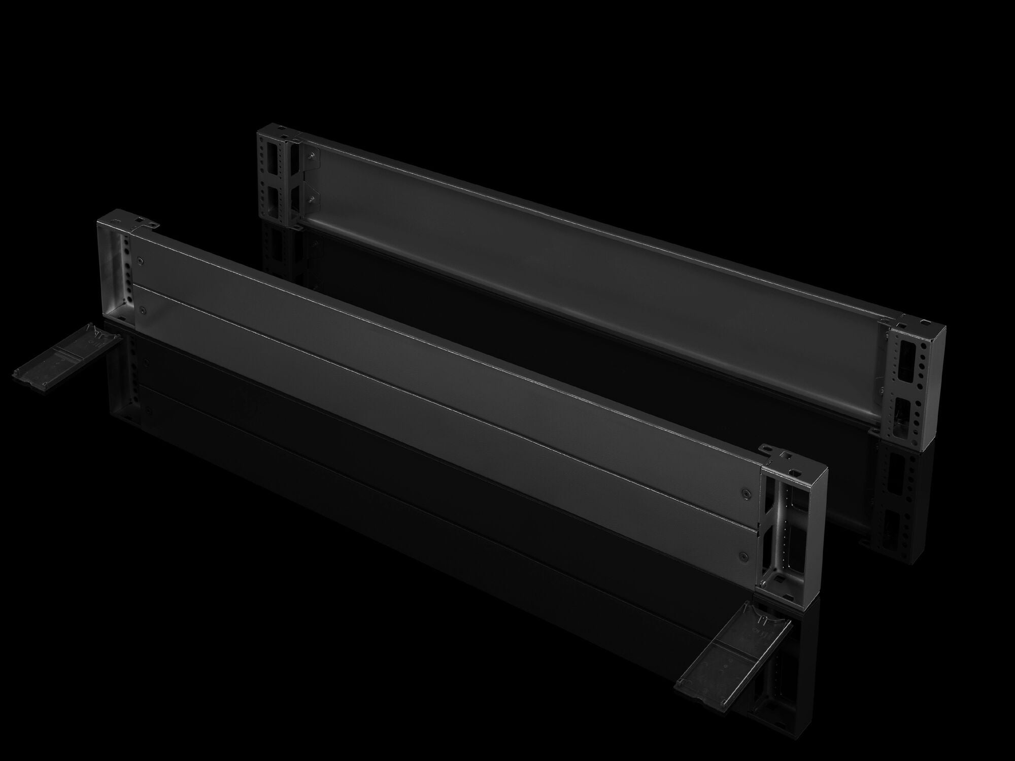 TS Base/plinth component, front and rear, H: 200 mm, for W: 1200 mm, RAL 7022, carbon steel
