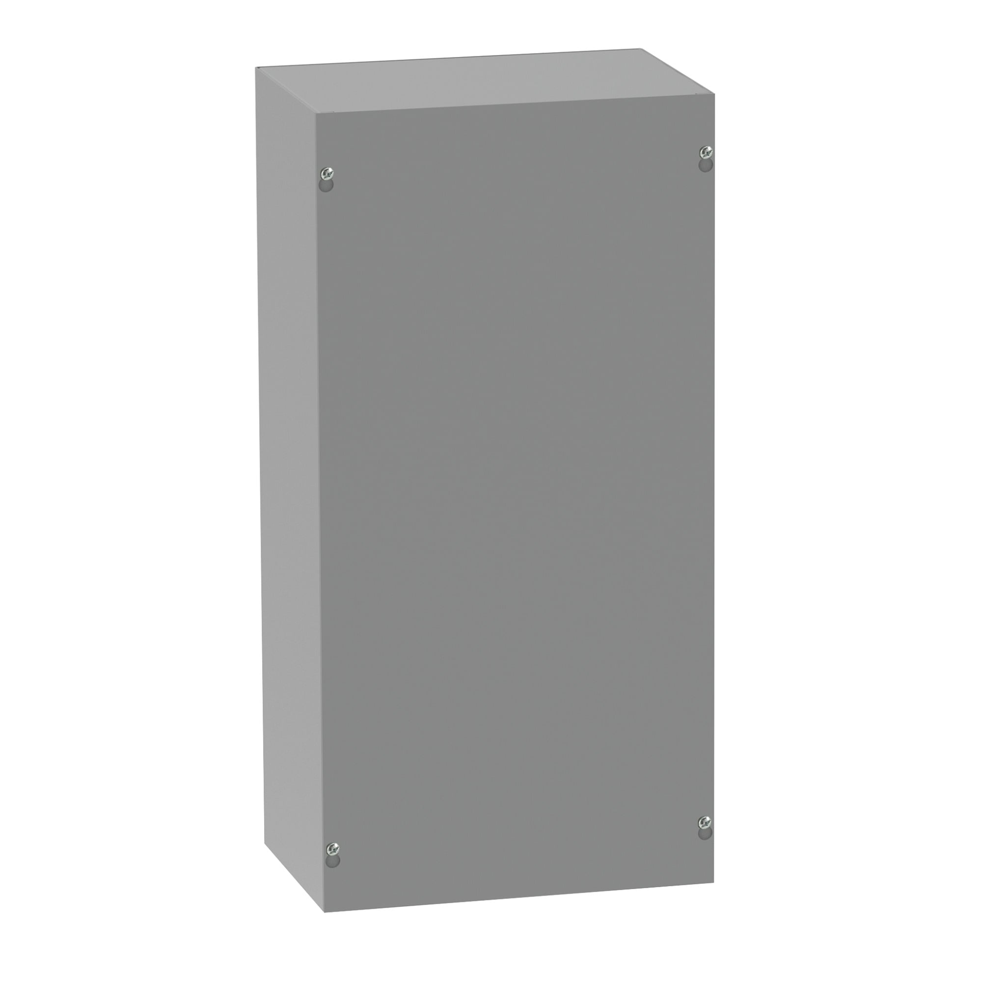 Screw-Cover Enclosure Type 1 no Knockouts, 10x8x4, Gray, Steel
