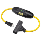 Power Protection Products, GFCI Linecords, Commercial, Manual Set, 15A125V, 5-15R, 25' Cord Length, Triple Tap, Yellow.