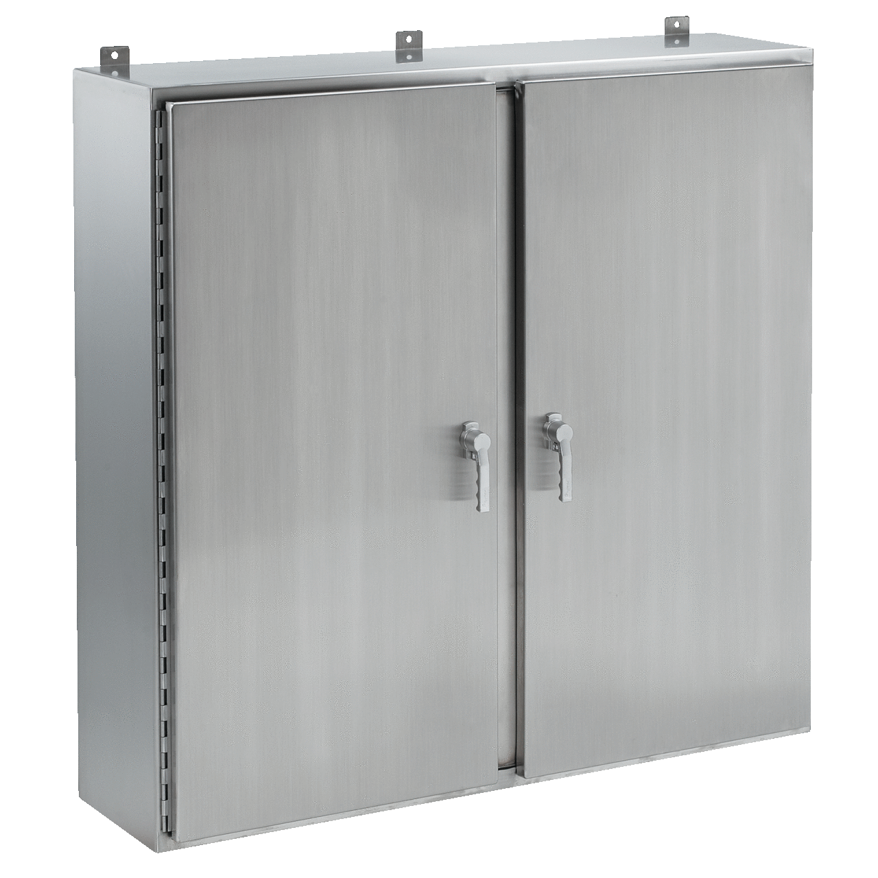 Wallmount 2-Door 3-Point Latch Type 4X, 24x42x8, Brushed, SS 304