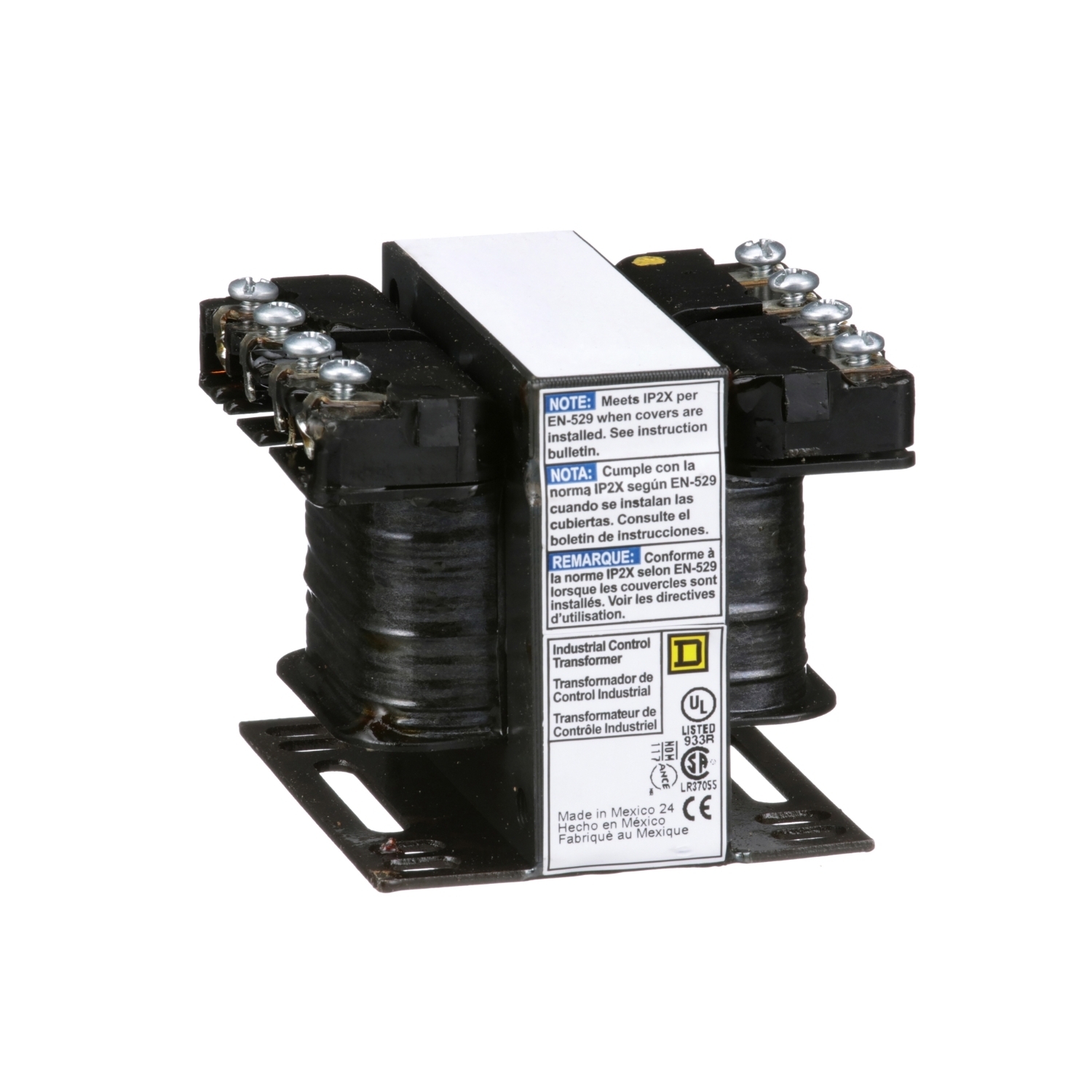 Transformer, Type T, industrial control, 50VA, 1 phase, 120/240V primary, 120/240V secondary, 55C rise