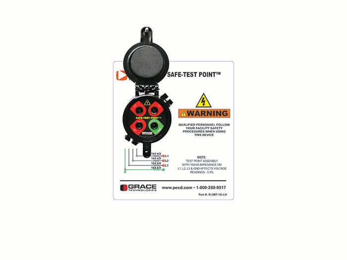 1000V, 4-WIRE SAFE-TEST POINT WITH SAFETY LABEL AND DUST CAP, HORIZONTAL MOUNT