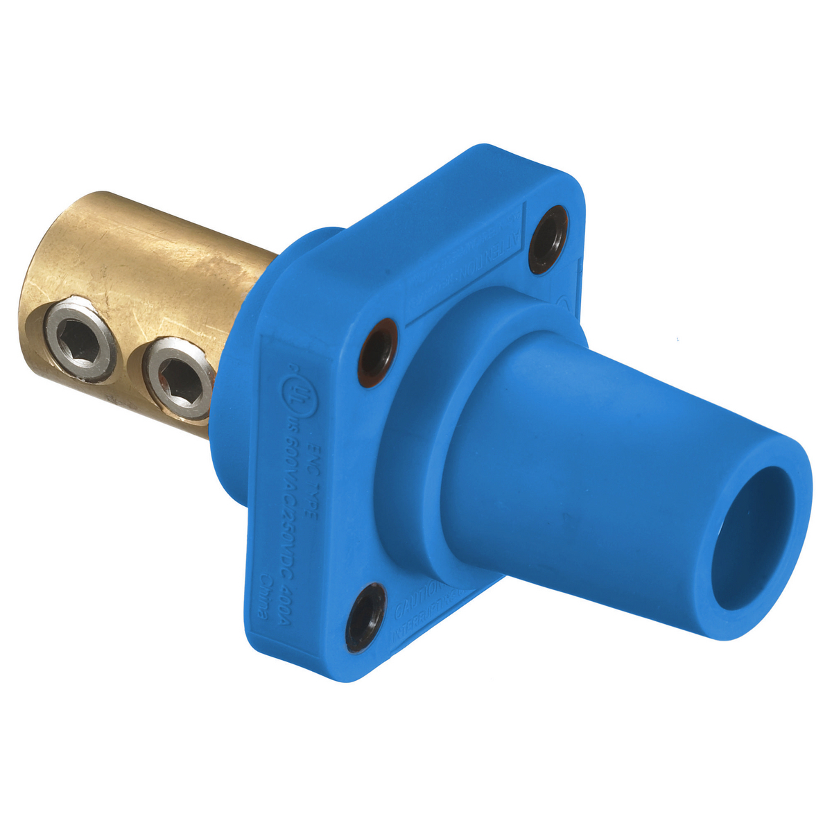 Heavy Duty Products, Single Pole Devices, Industrial Grade, Female, Receptacle, 300/400A 600V AC/DC, Single Conductor, Set Screw, Blue