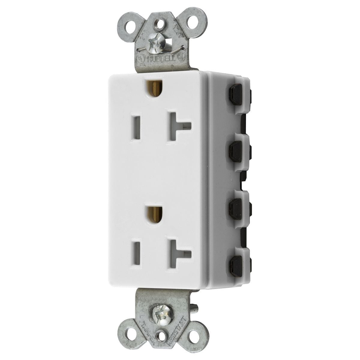 Straight Blade Devices, Receptacles, Style Line Decorator Duplex, SNAPConnect, Tamper Resistant, 20A 125V, 2-Pole 3-Wire Grounding, 5-20R, Nylon, White