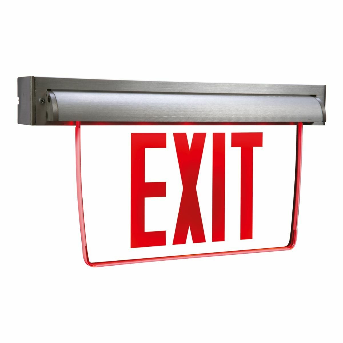 Edge-Lit Exit AC only, Universal Face, Red Letters,120-277V