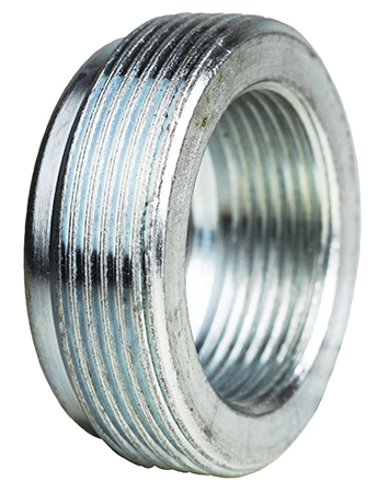Reducing Bushing, 2 x 1-1/4 in. Size, Steel material, Thread mounting, Zinc Plated Finish