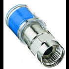 IDEAL, Compression Connector, OmniCONN, F-Type, Material: Brass, Finish: Nickel-Plated, Nominal Impedance: 75 OHM, Ports Size: 7/16 IN, Coaxial Cable Type: RG-6, Bandwidth: 3 GHZ, Dielectric Diameter: 0.175 - 0.183 IN, Overall Jacket Diameter: 0.260 - 0.280 IN