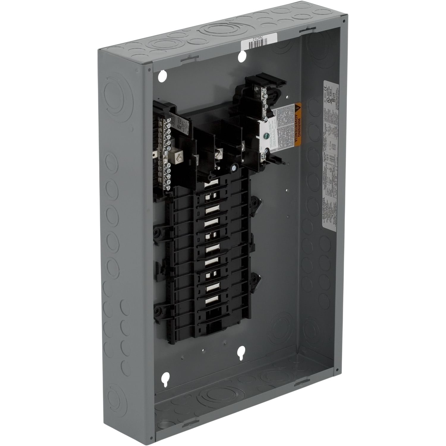 Load center, QO, 3 phase, 20 spaces, 20 circuits, 100A convertible main lugs, NEMA1, gnd bar, NYC current density