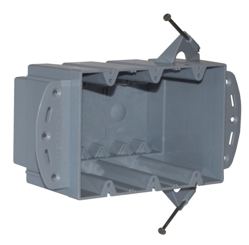 TP4635 Switch Box, PVC, 74 cu-in Capacity, 3 Gangs, 2-11/16 in D